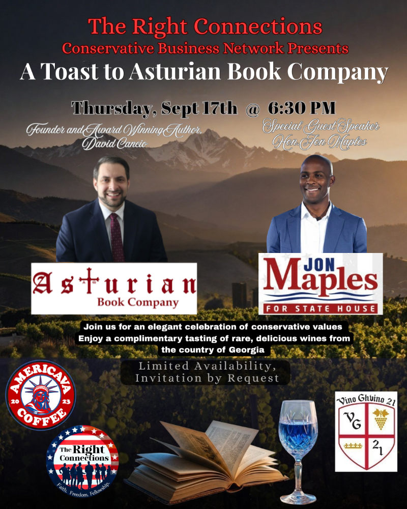 A Toast to Asturian Book Company, with Special Guest Jon Maples: An Evening of Fine Wine and Storytelling